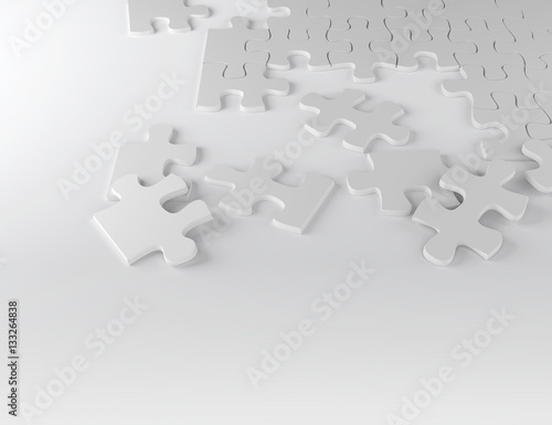 puzzle problem strategy business solution team work white 3D illustration