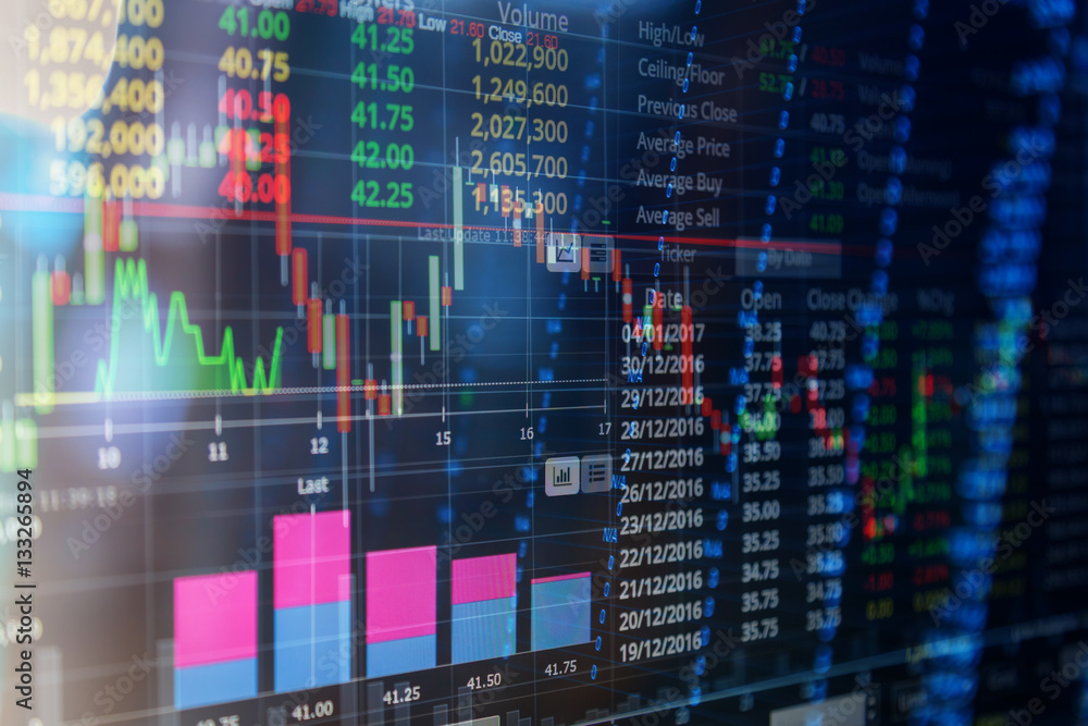 Statistic graph stock market data and finance indicator analysis Statistic graph stock market data and finance indicator analysis
