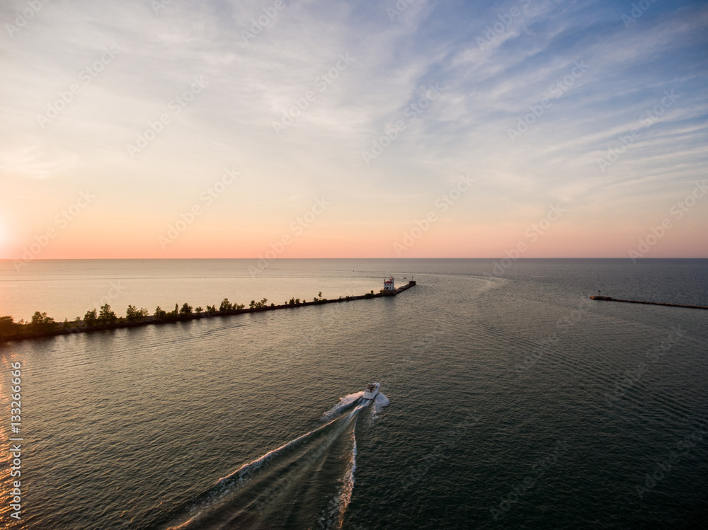 Drone of Lake With Boats Drone of Lake With Boats