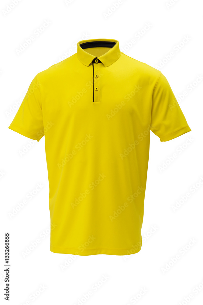 Golf yellow with black trim tee shirt for man or woman Golf yellow with black trim tee shirt for man or woman