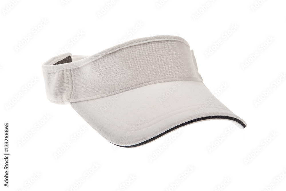 White golf visor for man or woman - obrazy, fototapety, plakaty 