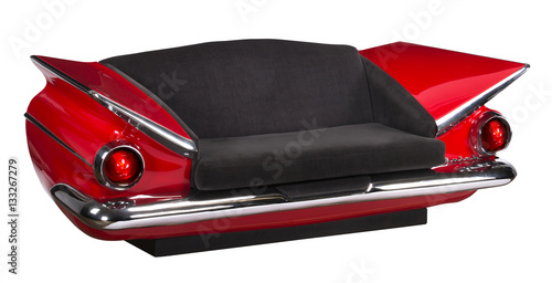 Tablou pe pânză 1959 Buick Electra sofa red with black seat, Isolated