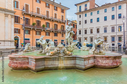 Moor Fountain in Piazza Navona Rome Italy