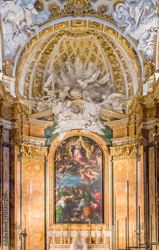 Photography Ornate interior of the Church of San Luigi dei Francesi in Rome
