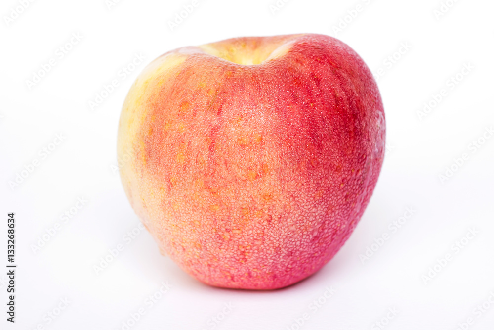 Apple with evaporation of water occurs the surface isolated on white background Apple with evaporation of water occurs the surface isolated on white background