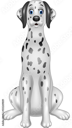 Cartoon dalmatian dog sitting