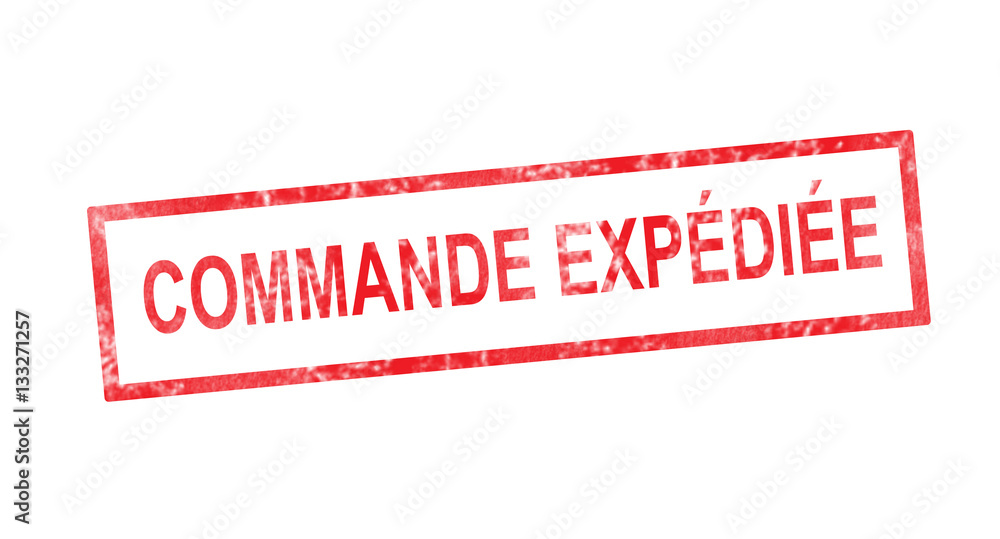Order shipped in French translation in red rectangular stamp Order shipped in French translation in red rectangular stamp