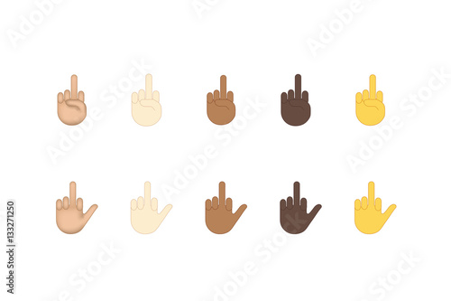 Middle finger gesture vector emoji