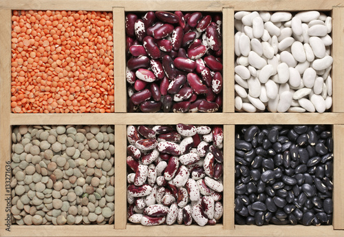 Various beans in box