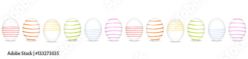 verschiedene bunte Ostereier Reihe Band Banner Hintergrund