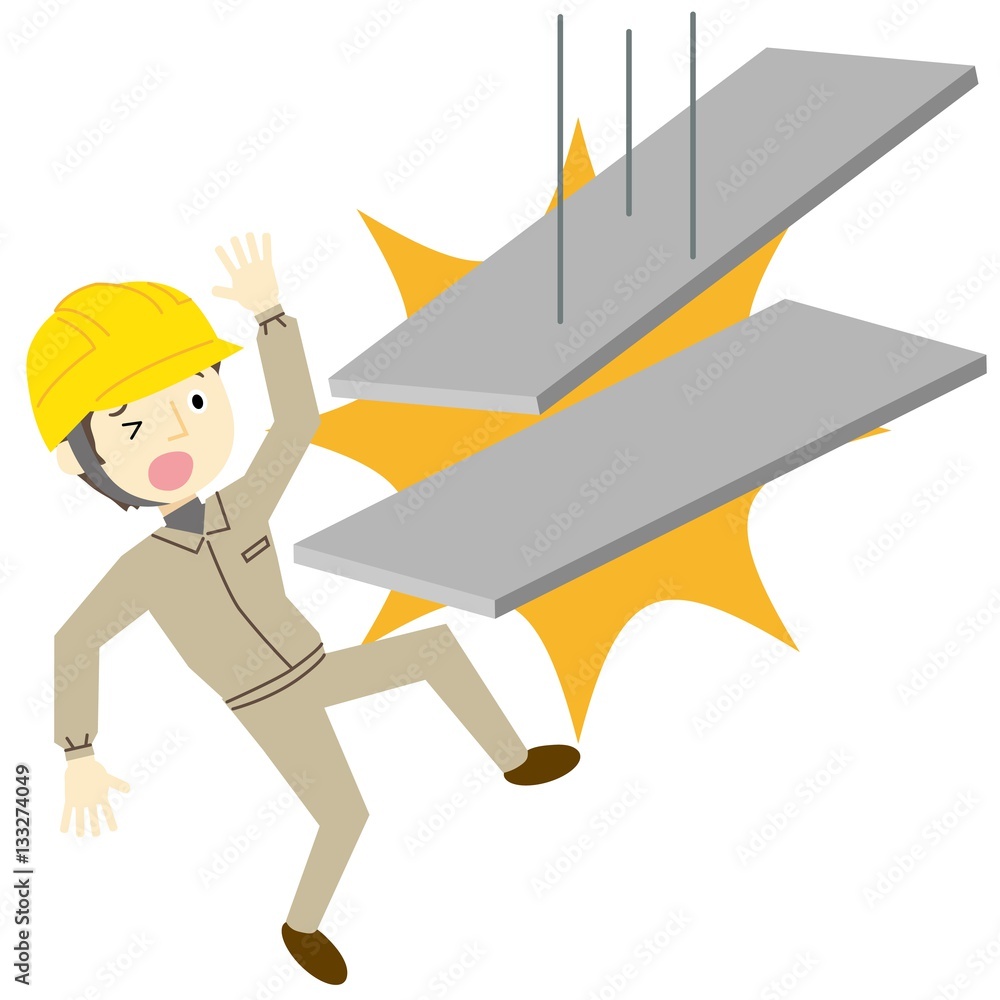 落下物事故に遭う作業員男性 Stock Vector | Adobe Stock