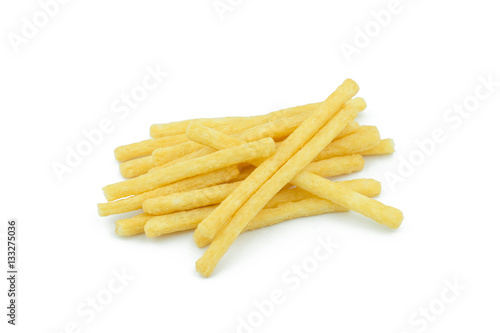 French fries isolated on white background..