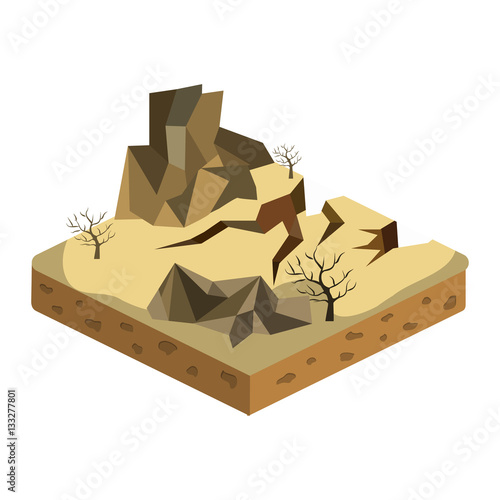 relief isometric flat icon