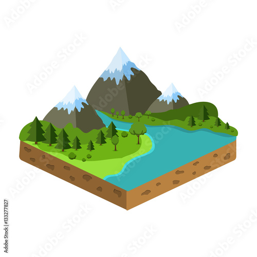 relief isometric flat icon