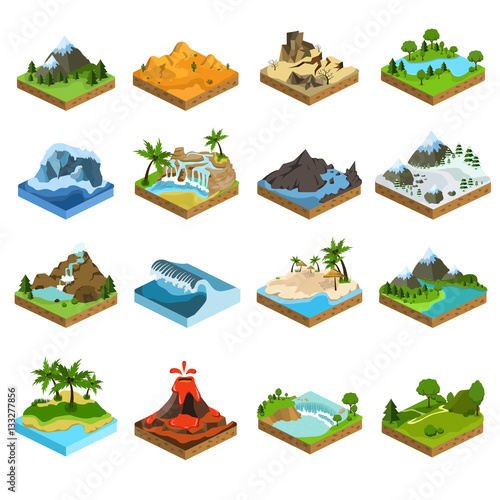 relief isometric flat icon