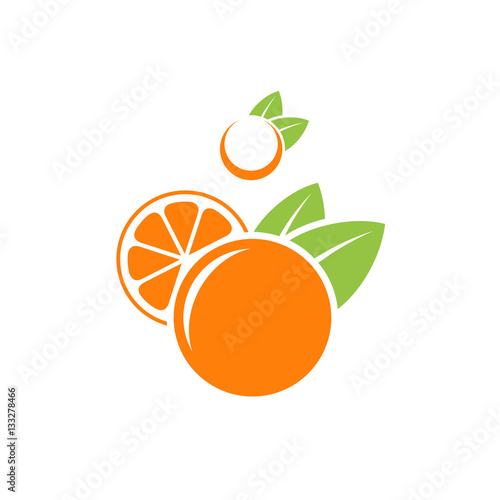 Orange and mandarin. Abstract fruit on white background