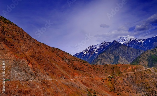 view to karakoram highway and valley, Karakoram, Pakistan