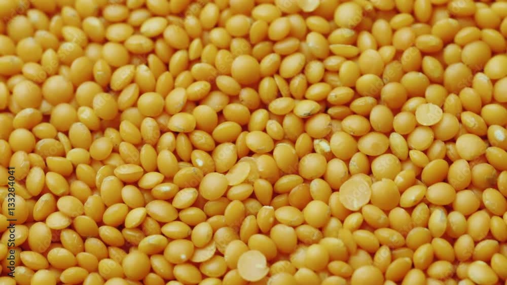 yellow Lentils. Background of organic food, rotates