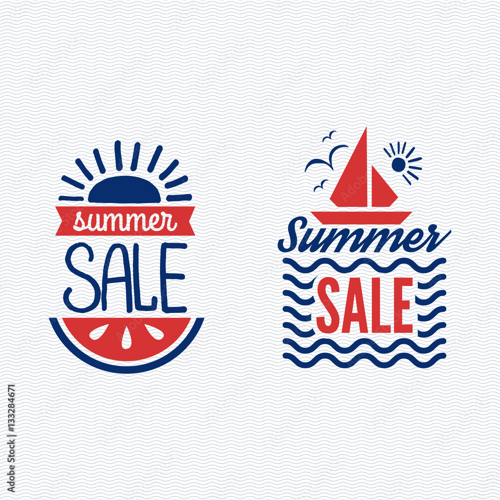 Summer sale badge vector. Summer sale badge vector.