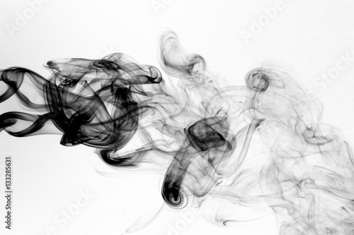 Toxic fumes movement on a white background.