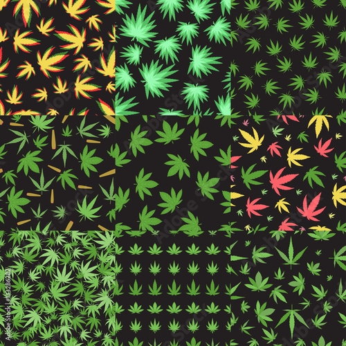 Marijuana seamless pattern vector.