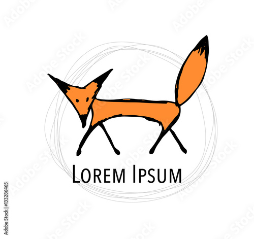 Cute fox, sketch for your design