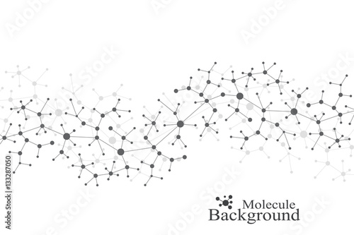 Modern Structure Molecule DNA. Atom. Molecule and communication background for medicine, science, technology, chemistry. Medical scientific backdrop.