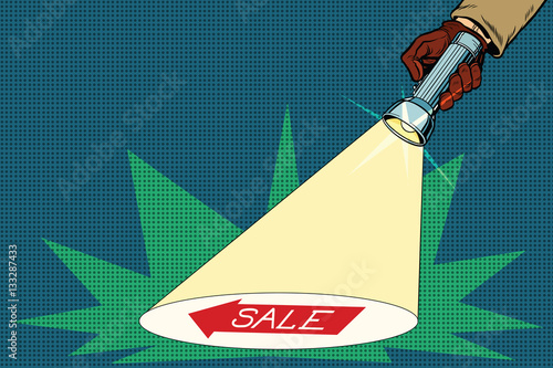 Detective flashlight beam shines on sale