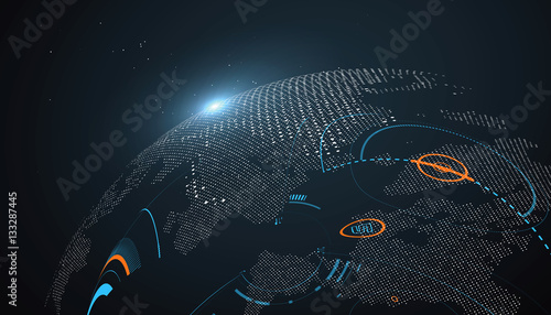 Futuristic globalization interface, a sense of science and technology abstract graphics.