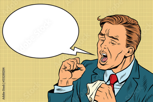 Sick man coughing