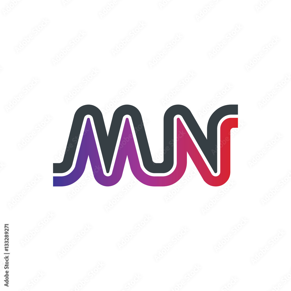 Initial Letter MN Linked Design Logo Initial Letter MN Linked Design Logo