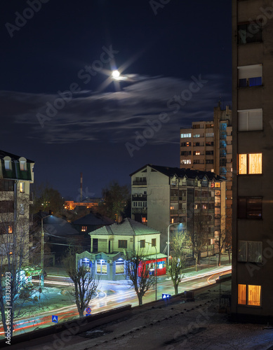 Balkan Serbian City Night photo