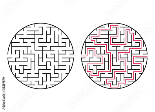Vector labyrinth 60. Maze / Labyrinth with entry and exit.