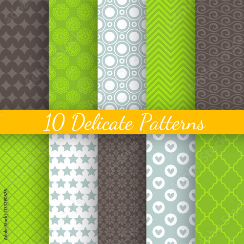 Retro different vector seamless patterns