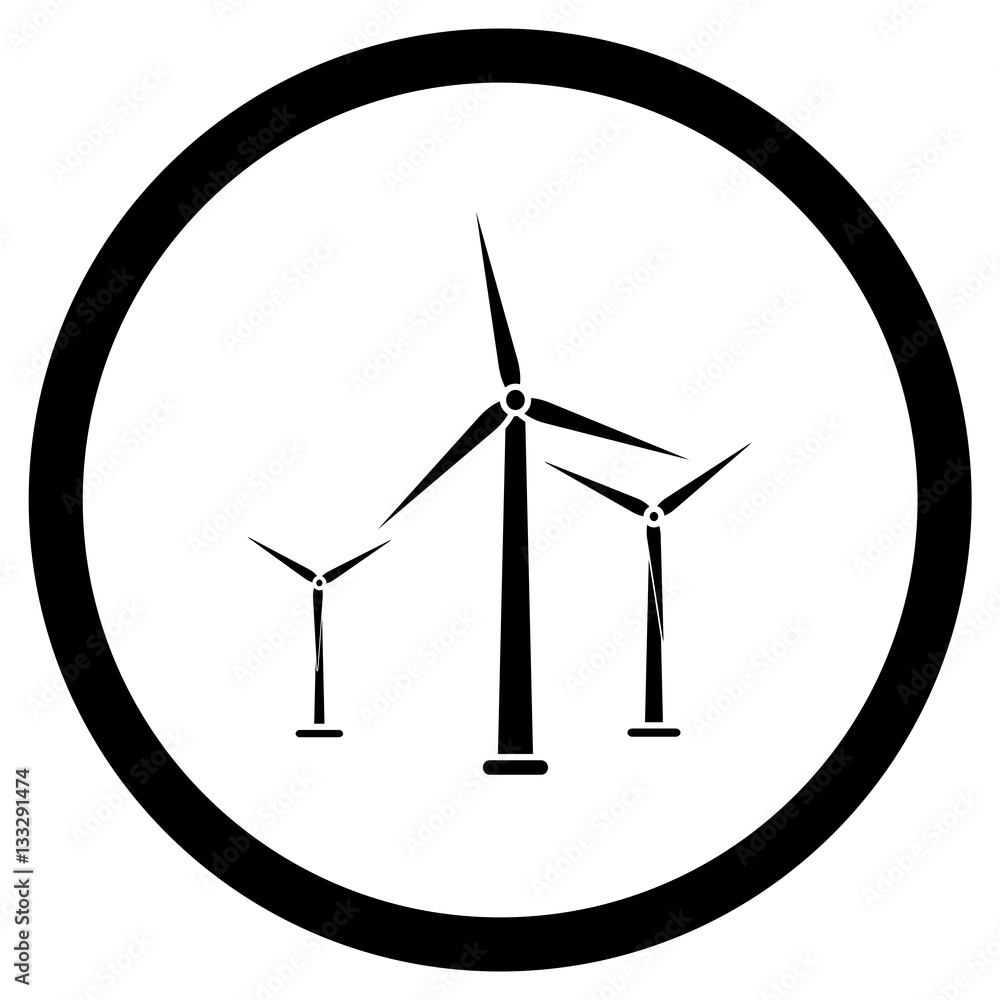 Wind energy black icon Wind energy black icon