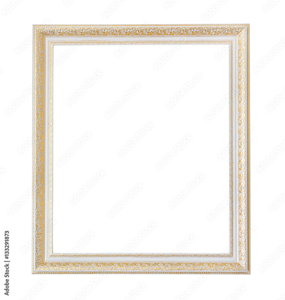 Rectangle wooden frame. Gold museum frame Rectangle wooden frame. Gold museum frame