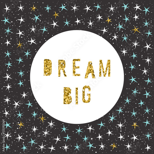 Christmas card template. Gold texture.