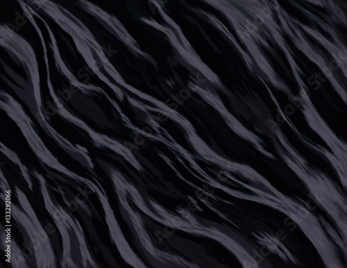 Drawing / Illustration - An abstract pattern with black, gray and purple colors. It is handdrawn and resembles chaotic white smoke on black background, creating a dark atmosphere.