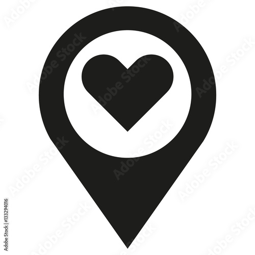 Karten Marker mit Herz klein mit Kreis - grau