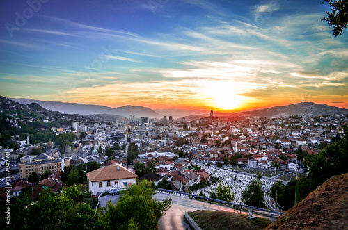 Beautiful sunset in Sarajevo - Bosnia and Herzegovina photo