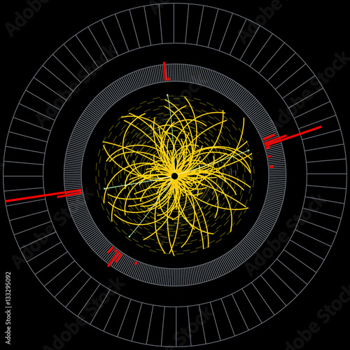 Higgs boson in large hadron collider. Vector illustration. photo