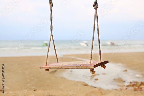 Swing on the Beach, feeling lonely