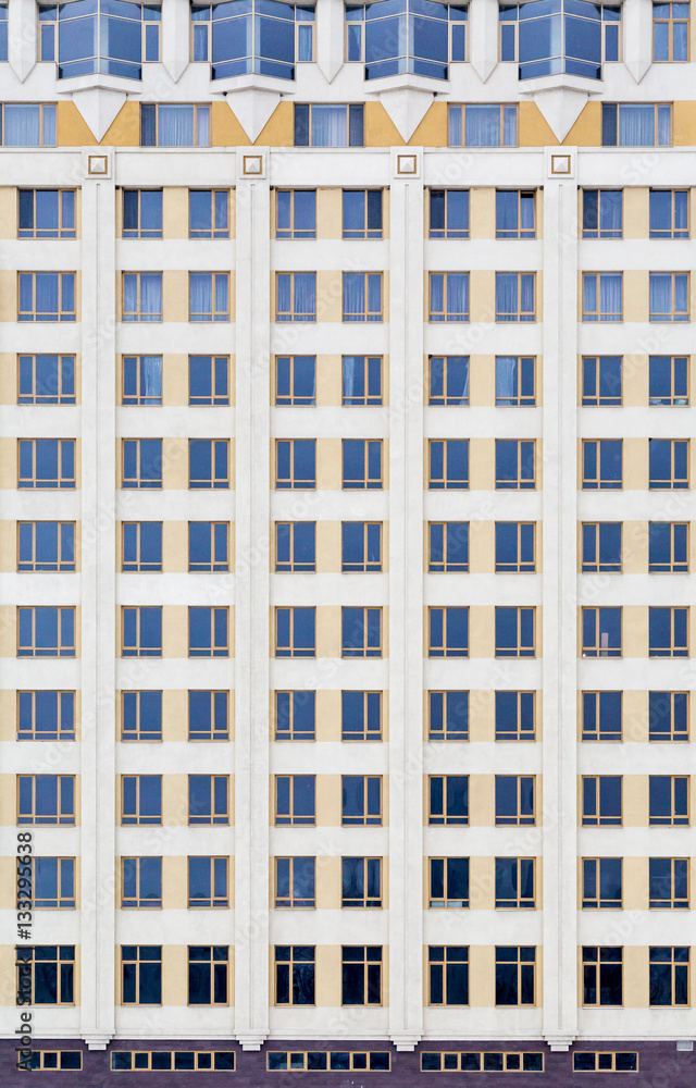 The facade of the new high-rise building.