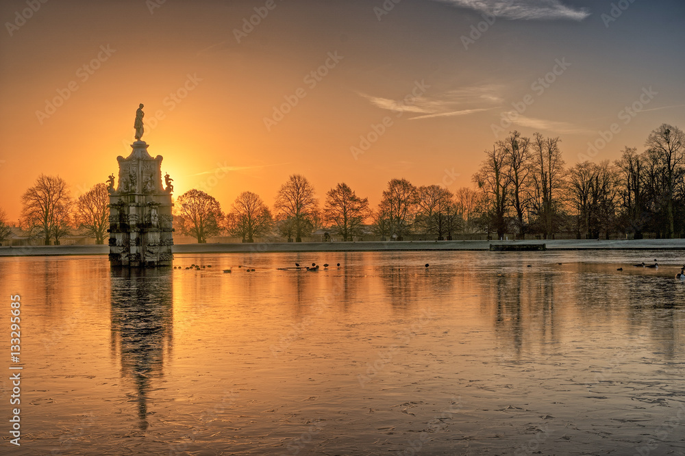 Dawn at Diana Fountain, Bushy Park, UK