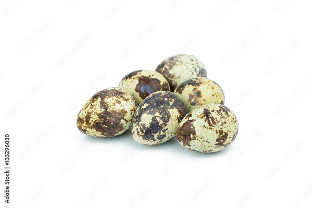 Quail eggs are isolated on a white background.. Quail eggs are isolated on a white background..