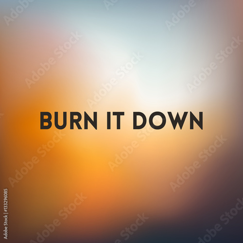 square blurred golden background - sunset colors With motivating quote