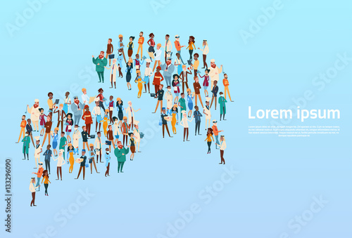 People Group Different Occupation Set, Employees Mix Race Workers Banner Flat Vector Illustration