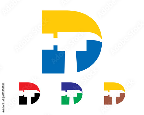 D Letter Construction Logo