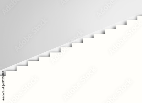 White stairs on the wall, abstract architecture, 3d interior bac