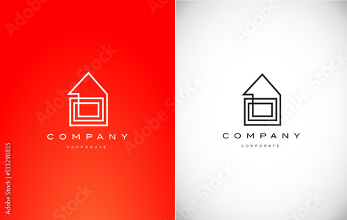 Real estate house monoline lineart logo icon design
